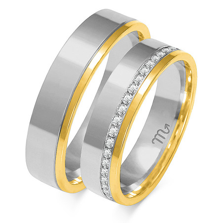 Obrączki ślubne z diamentami ZO OE-65 próba 585