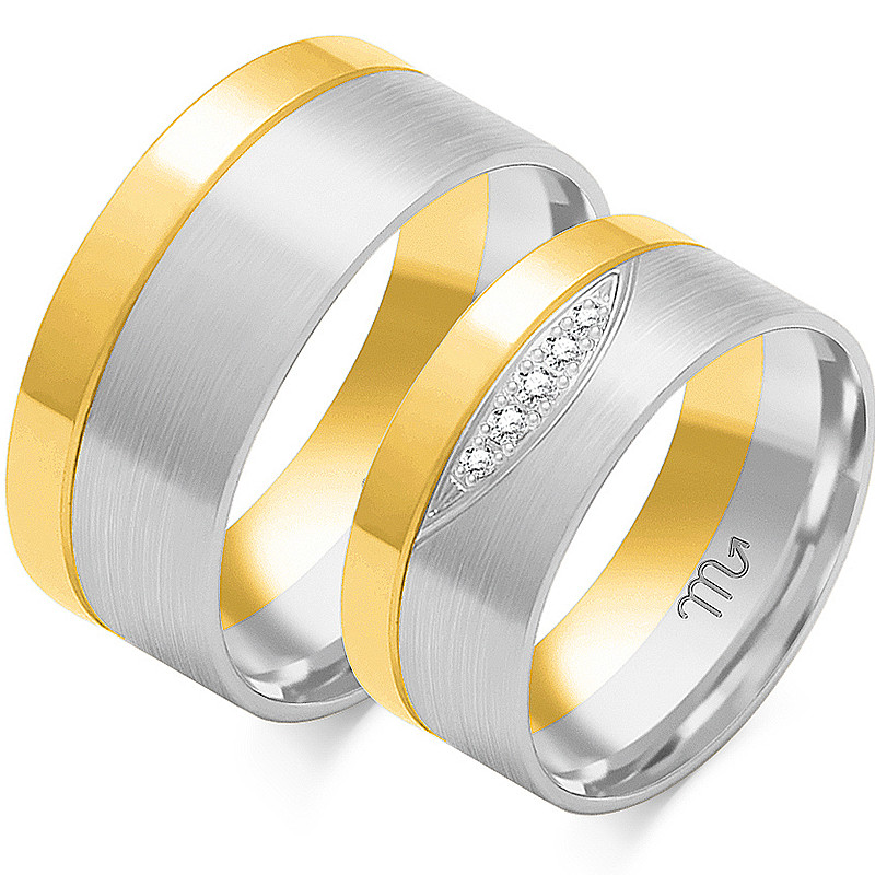 Obrączki ślubne z diamentami ZO OE-75 próba 585