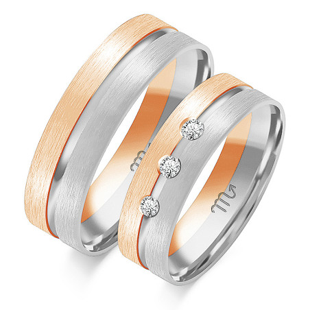 Obrączki ślubne z diamentami ZO OE-84 próba 585