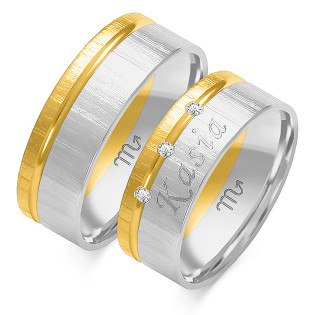 Obrączki ślubne z diamentami ZO OE-96 próba 585