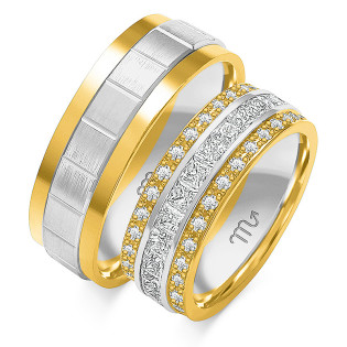 Obrączki ślubne z diamentami ZO OP-11 próba 585