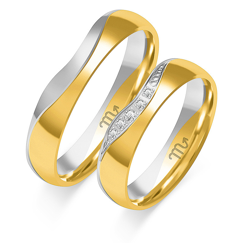 Obrączki ślubne z diamentami ZO B-216 próba 585