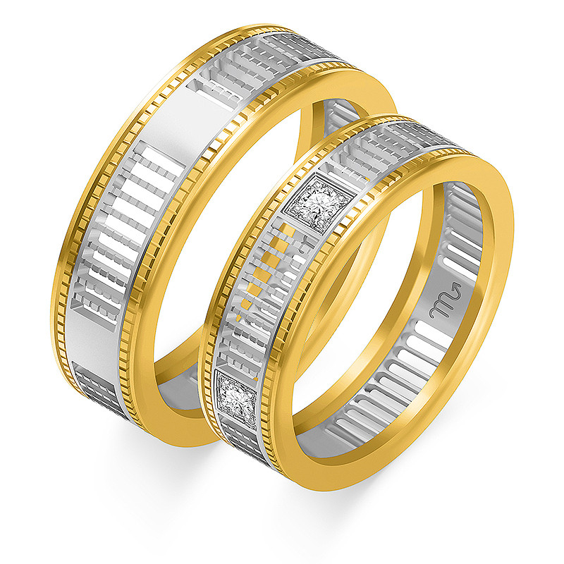 Obrączki ślubne z diamentami ZO OP-12 próba 585