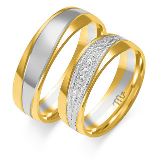 Obrączki ślubne z diamentami ZO B-215 próba 585