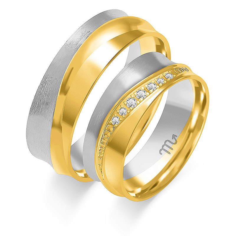 Obrączki ślubne z diamentami ZO B-214 próba 585