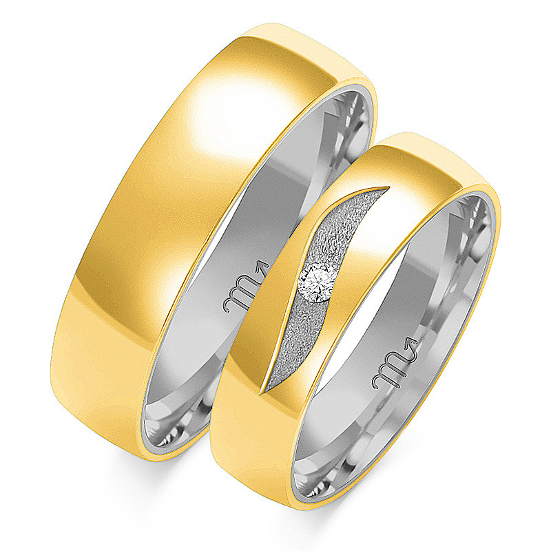 Obrączki ślubne z diamentami ZO OP-14 próba 585