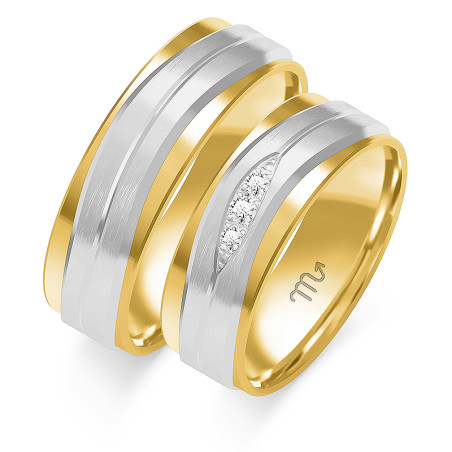 Obrączki ślubne z diamentami ZO OP-40 próba 585