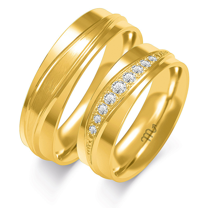 Złote Obrączki Ślubne z Diamentami - JubilerSezam.pl
