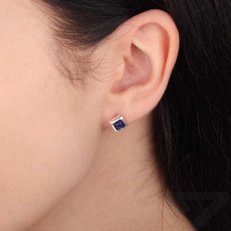 Kolczyki srebrne z Lapis Lazuli