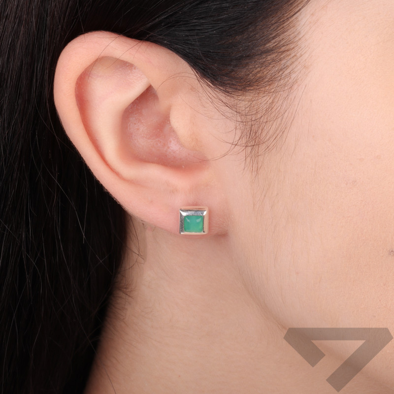 Kolczyki srebrne z natulanymi Chryzokolami