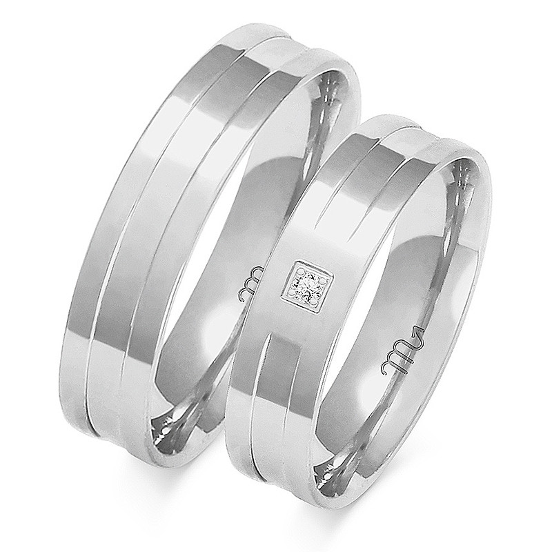 Obrączki ślubne z diamentami ZO O-216 próba 585