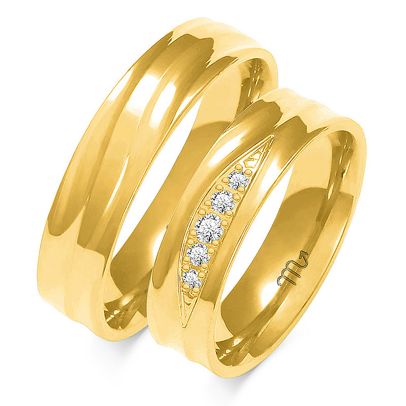 Obrączki ślubne z diamentami ZO O-217 próba 585