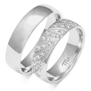 Obrączki ślubne z diamentami ZO O-168 próba 585