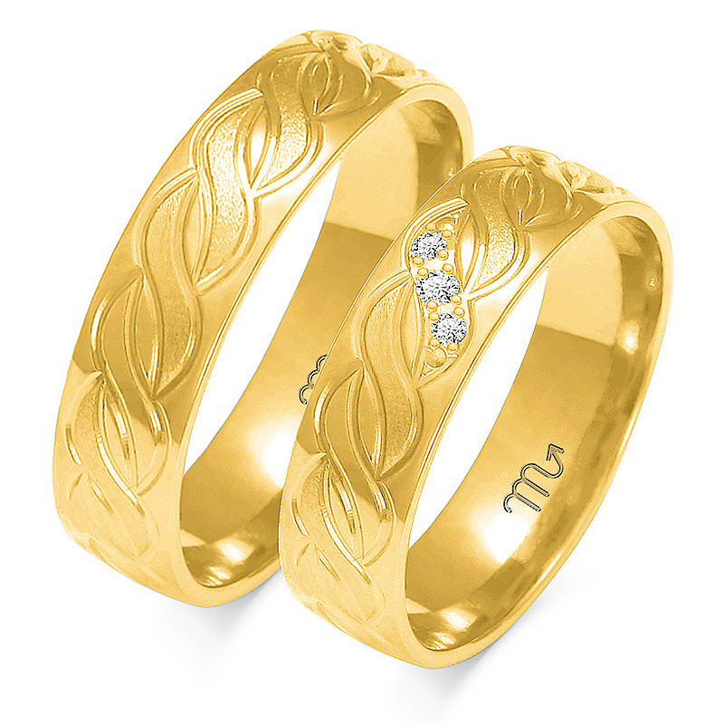 Obrączki ślubne z diamentami ZO O-181 próba 585