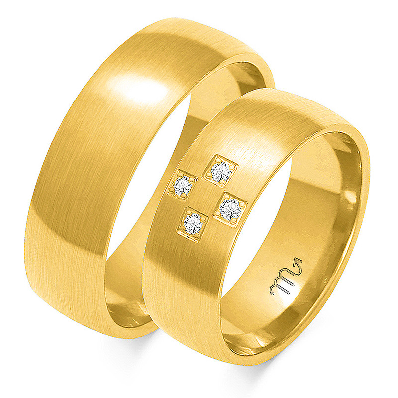 Obrączki ślubne z diamentami ZO O-188 próba 585