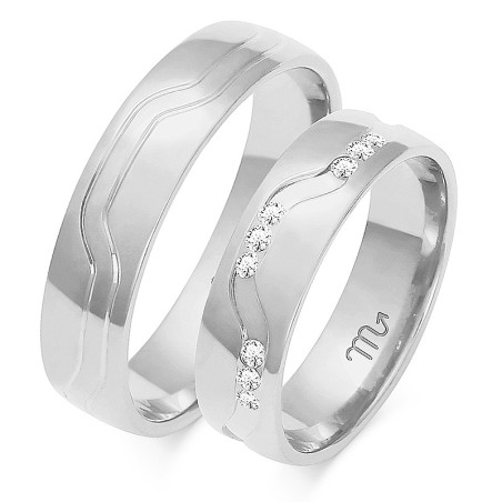 Obrączki ślubne z diamentami ZO O-190 próba 585