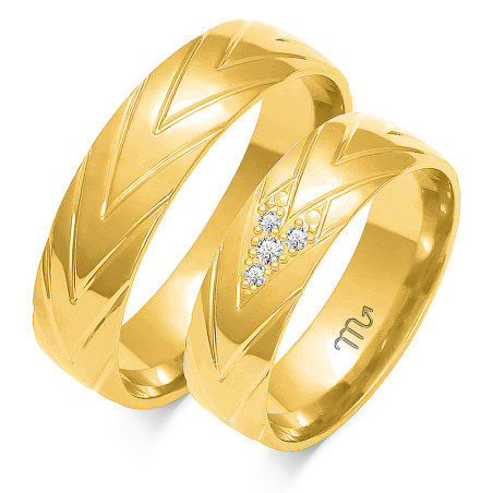 Obrączki ślubne z diamentami ZO O-200 próba 585