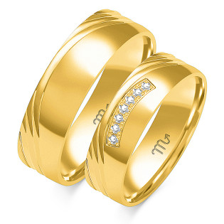 Obrączki ślubne z diamentami ZO O-202 próba 585