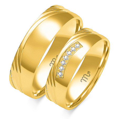 Obrączki ślubne z diamentami ZO O-202 próba 585