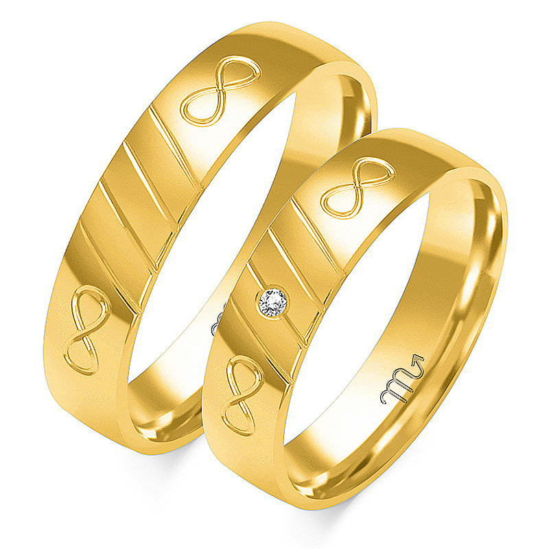 Obrączki ślubne z diamentami ZO O-203 próba 585