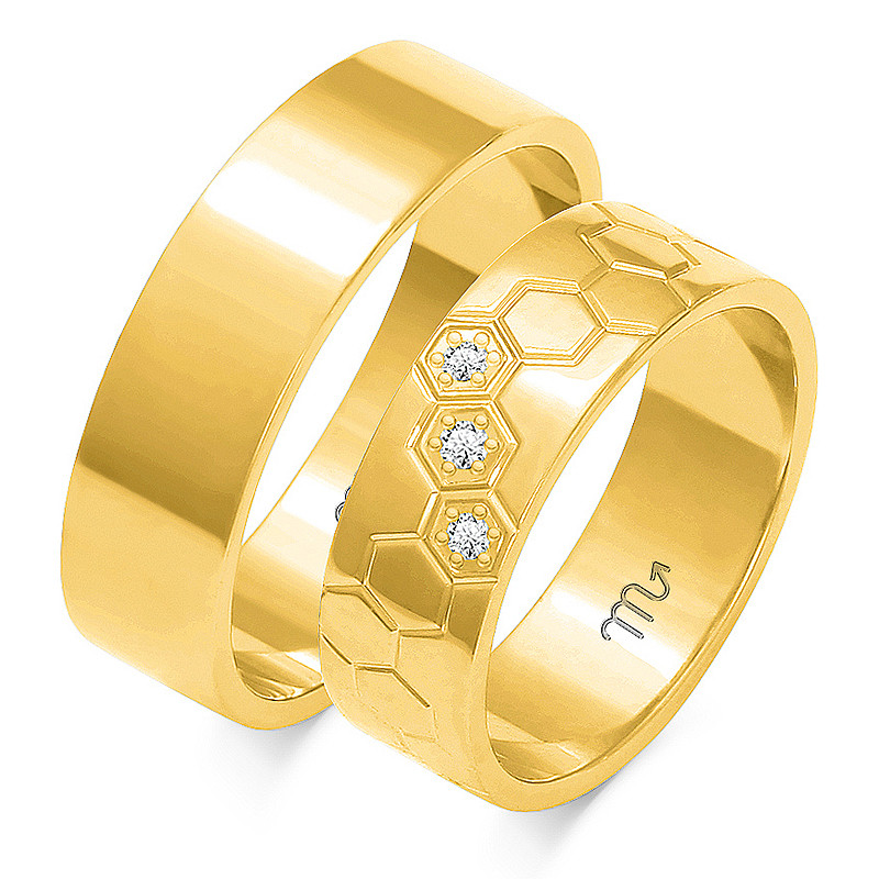 Obrączki ślubne z diamentami ZO O-206 próba 585