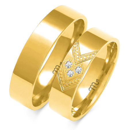 Obrączki ślubne z diamentami ZO O-209 próba 585