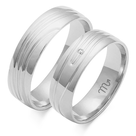 Obrączki ślubne z diamentami ZO O-103 próba 585