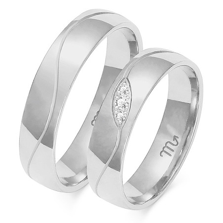 Obrączki ślubne z diamentami ZO O-114 próba 585