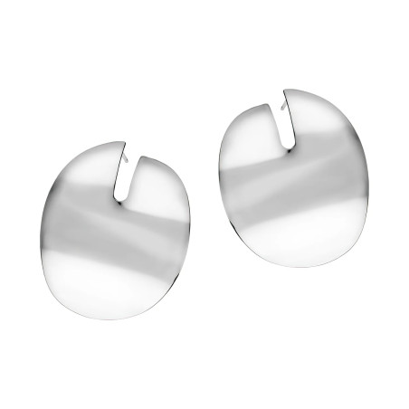 Kolczyki blaszka owal falowana na sztyft