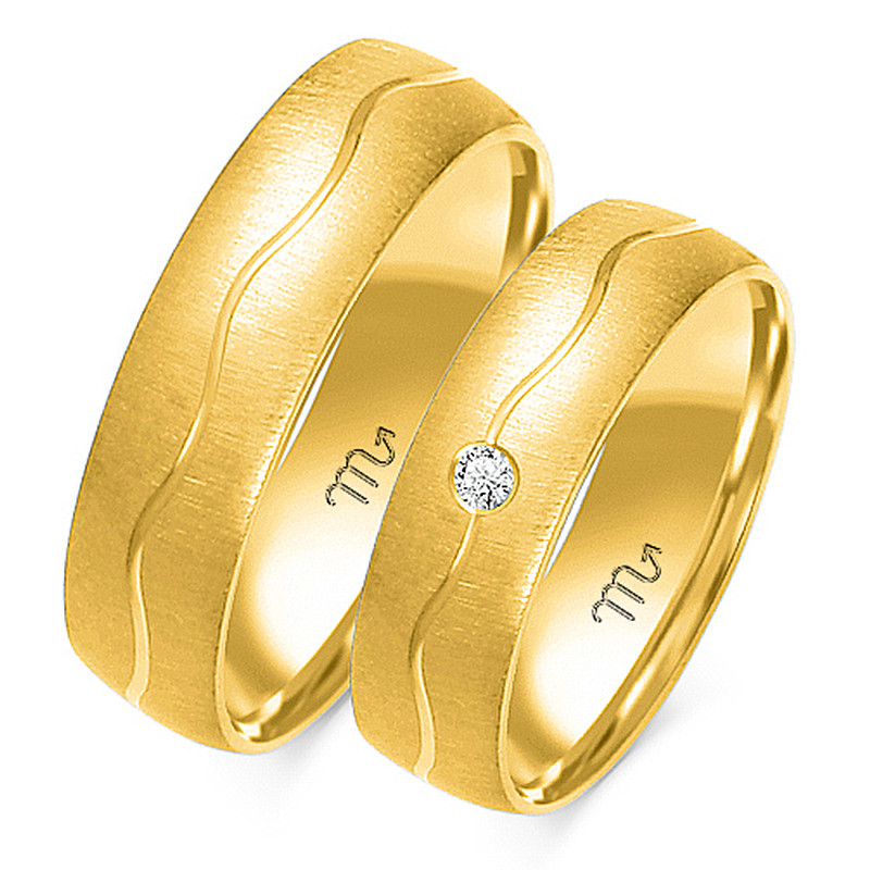 Obrączki ślubne z diamentami ZO O-42 próba 585