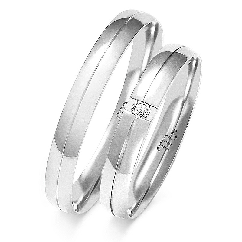 Obrączki ślubne z diamentami ZO O-30 próba 585