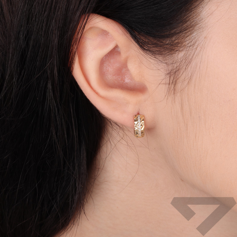 Kolczyki blaszki kółka 10 mm z cyrkoniami