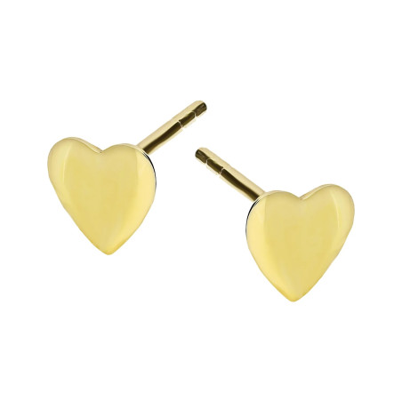 Kolczyki złote gładkie serca