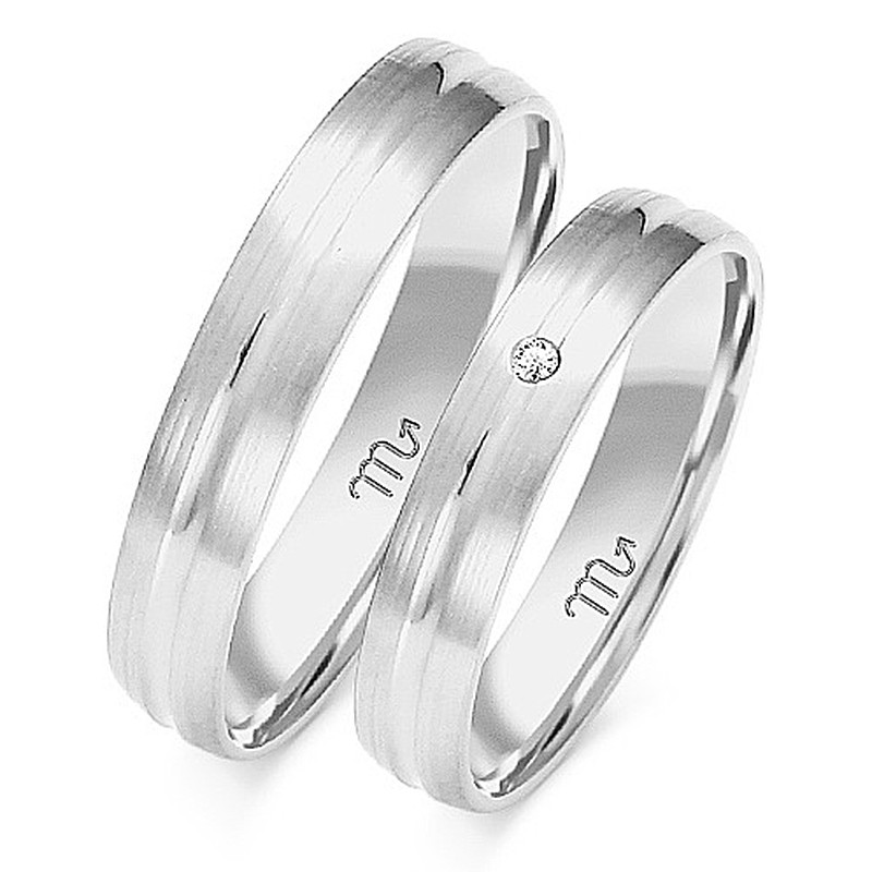 Obrączki ślubne z diamentami ZO O-40 próba 585