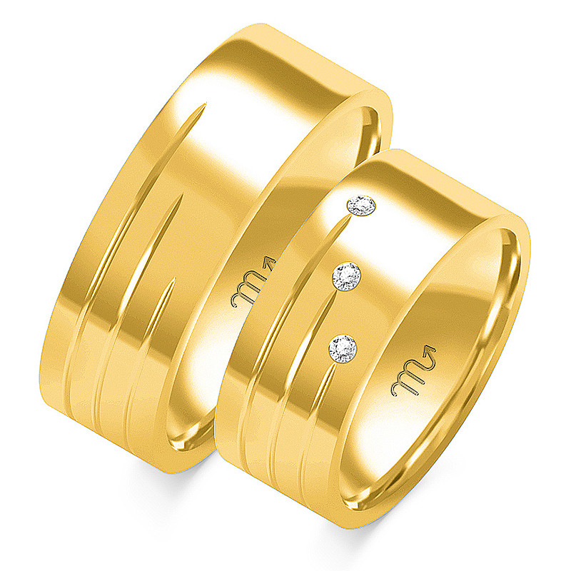 Obrączki ślubne z diamentami ZO O-51 próba 585