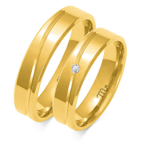 Obrączki ślubne z diamentami ZO O-64 próba 585