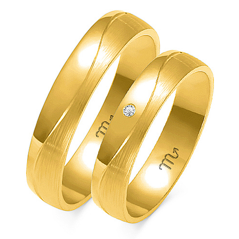 Obrączki ślubne z diamentami ZO O-81 próba 585