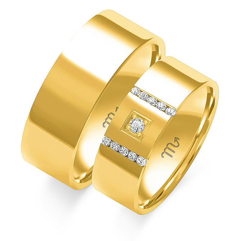 Obrączki ślubne z diamentami ZO O-19 próba 585