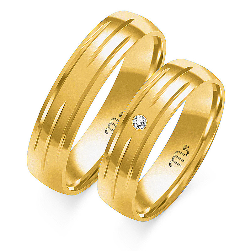 Obrączki ślubne z diamentami ZO O-22 próba 585