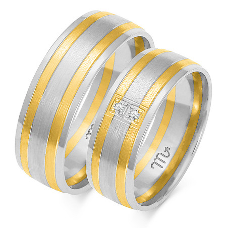 Obrączki ślubne z diamentami ZO OE-76 próba 585