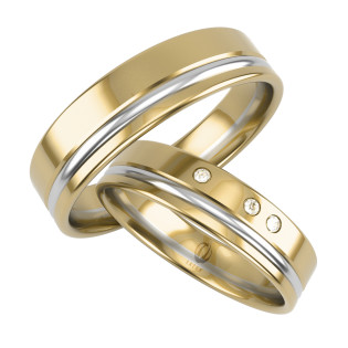 Obrączki Ślubne z diamentami LA S13 próba 585