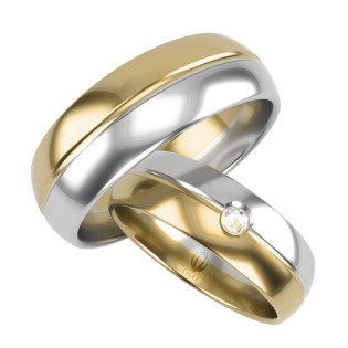 Obrączki Ślubne z diamentami LA S11 próba 585