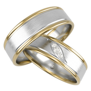 Obrączki Ślubne z diamentami LA S10 próba 585