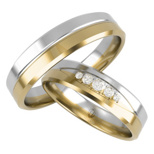 Obrączki Ślubne z diamentami LA S09 próba 585