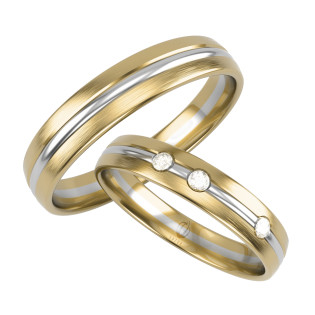 Obrączki Ślubne z diamentami LA S08 próba 585