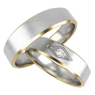 Obrączki Ślubne z diamentami LA S07 próba 585