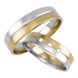 Obrączki Ślubne z diamentami LA S03 próba 585