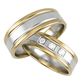 Obrączki Ślubne z diamentami LA S02 próba 585