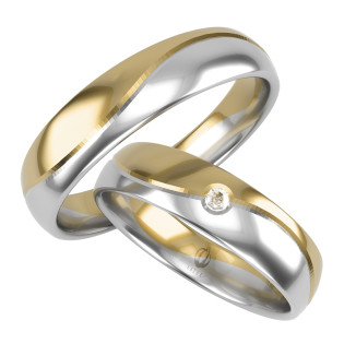 Obrączki Ślubne z diamentami LA N17 próba 585
