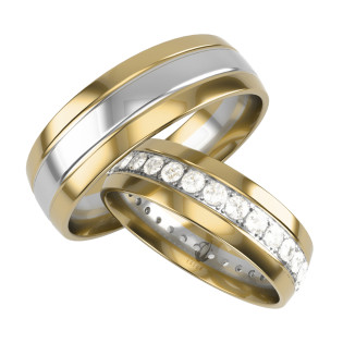 Obrączki Ślubne z diamentami LA N12 próba 585